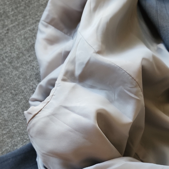 Harvé Benard Gray Pinstripe Long Blazer Coat Sz18 Plus Size Office Career Chic - Picture 12 of 12